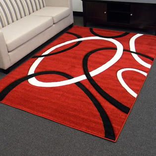Hollywood design 286 area rug 5x7   Red   Home   Home Decor   Rugs