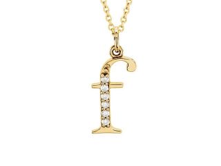 The Kelly 14K Gold Diamond Lower Case Letter 'f' Necklace, 16 Inch