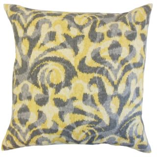 Coretta Geometric Yellow Down and Feather Filled Throw Pillow