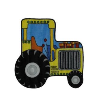 LA Rug Fun Time Shape Tractor Multi Colored 31 in. x 31 in. Area Rug FTS 134 3131
