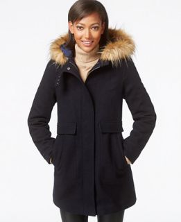 Tommy Hilfiger Faux Fur Trim Contrast Hood Coat   Coats   Women   