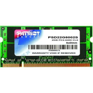 Patriot Memory Signature 2GB DDR2 800MHz PC2 6400 SODIMM Memory Module, PSD22G8002S