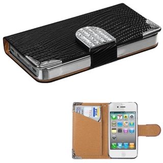 BasAcc Black Crocodile Skin MyJacket Wallet for Apple iPhone 4/ 4S