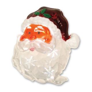Brite Star 13.75 in. Battery Operated Pure White Twinkling LED Santa Icy Window Decor 48 828 00