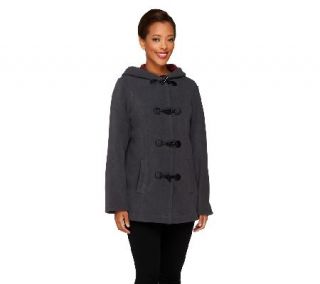 Susan Graver Bonded Fleece Hooded Jacket with Toggles —