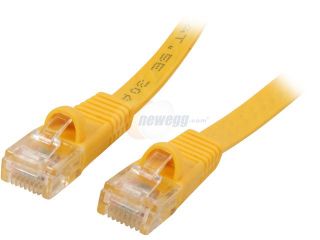 Coboc CY CAT5E 02 Yellow 2ft. 30AWG Cat 5E Yellow Color 350MHz UTP Flat Ethernet Stranded Copper Patch cord /Molded Network lan Cable