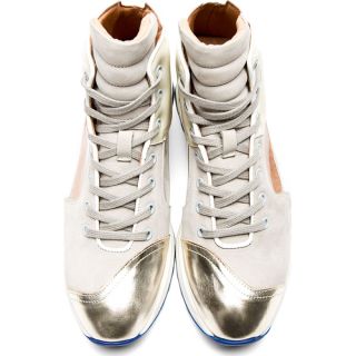Giuliano Fujiwara Grey Panelled See Through High Top Sneakers