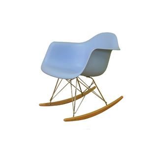 Baxton Studio Chrome Base Rocking Chair   Blue   Home   Furniture