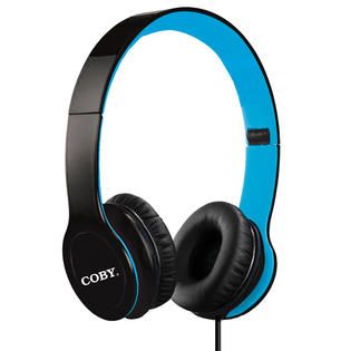Coby Folding Stereo Headphones CVH 801 BLU Blue   TVs & Electronics