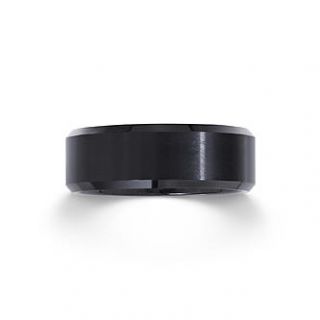 Mens Tungsten Carbide with Black PVD Wedding Band   Jewelry   Rings