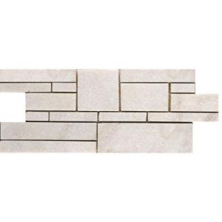 Emser White Borgo 6 3/4 in. x 17 1/2 in. Quartzite Slate Mesh Mounted Floor and Wall Tile 1145615