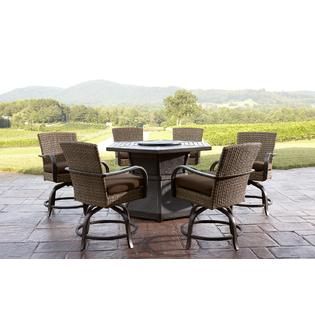 Agio International Corseca 7pc Bar Set with Firepit Table *Limited