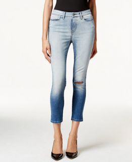 Calvin Klein Jeans High Rise Cropped Lille Blue Wash Jeans   Jeans