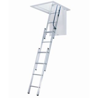 Werner 7 ft to 9.83 ft Aluminum Attic Ladder