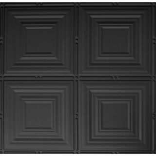 Global Specialty Products Dimensions 2 ft. x 2 ft. Matte Black Tin Ceiling Tile for Refacing in T Grid Systems 320 16