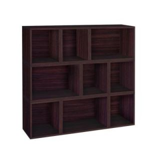 Way Basics Oxford 9 Compartment Stackable Modular Bookcase and Eco Storage Shelf in Espresso PS MCRP 9 EO
