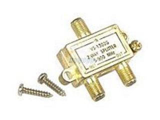 Two Way Coaxial Signal Splitter 3 Gold Plated F Type Jacks