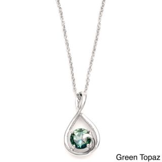Glitzy Rocks Sterling Silver Gemstone and Diamond Accent Necklace