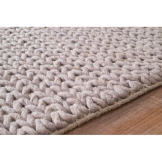 Chunky Woolen Cable Light Gray Area Rug