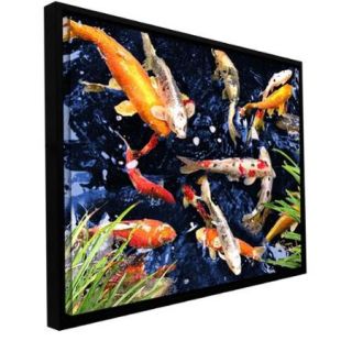 George Zucconi 'Koi' Floater framed Gallery wrapped Canvas 36x48, image 34.5x46.5