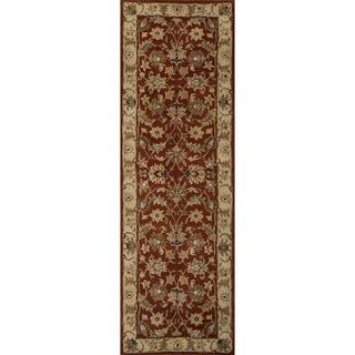 Hand tufted Traditional Oriental Red/ Orange Rug (26 x 6)