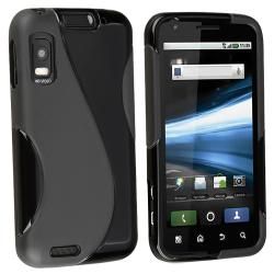 INSTEN Frost Black TPU Rubber Phone Case Cover for Motorola Atrix 4G