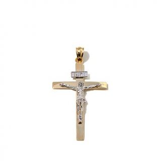 Michael Anthony Jewelry® 14K Gold INRI Crucifix 2 Tone Pendant   8063312