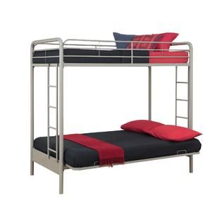 Dorel Home Furnishings Twin Over Futon Bunk Bed Silver 3