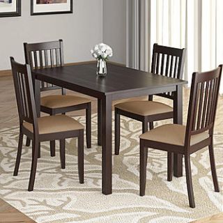 CorLiving Atwood 5pc Dining Set, with Beige Microfiber Seats
