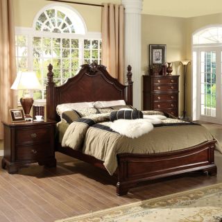 Furniture of America Tashir Traditional Style 2 piece Cherry Bed and