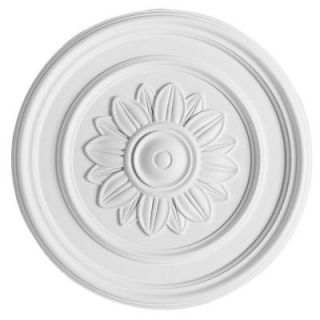 American Pro Decor European Collection 21 1/16 in. x 1 9/16 in. Plain Medallion with Floral Center Polyurethane Ceiling Medallion 5APD10606