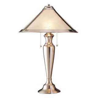 Cal Lighting 27 1/2 in Brushed Steel Table Lamp with Natural Mica Shade
