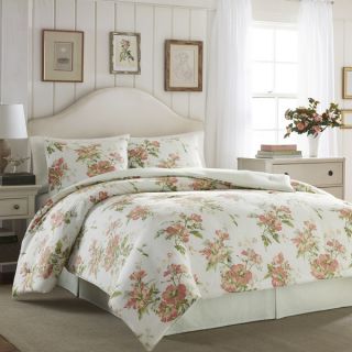 Laura Ashley Spencer Periwinkle Cotton 4 piece Comforter Set