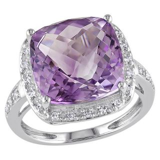 CT. T.W. Amethyst and 1/8 CT. T.W. Diamond Ring in 14K White Gold