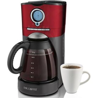 Mr. Coffee 12 Cup Programmable Coffee Maker, BVMC VMX36WM, Red