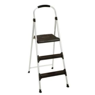 Cosco Signature 3 Step Aluminum Step Stool Ladder with Plastic Steps 11411ABL1E