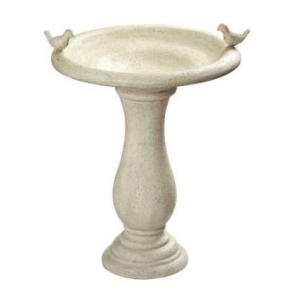 Kenroy Home 23 in. H White Siesta Antique Birdbath 20096AW