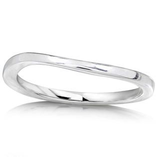 Diamond Me   14k White Gold Curved Wedding Band