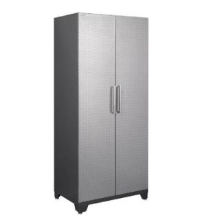 NewAge Products Performance Plus Diamond Plate 83 in. H x 36 in. W x 24 in. D Steel Garage Cabinet in Silver 51404