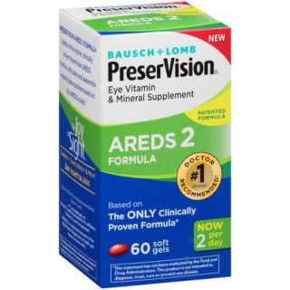 Bausch & Lomb PreserVision AREDS 2 Formula Eye Vitamin Soft Gels, 60 count