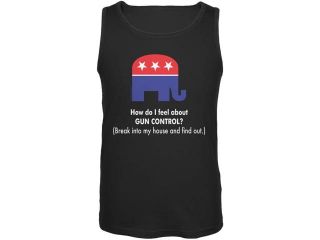 Republican How Do I Feel About Gun Control Black Adult Tank Top