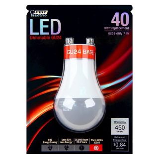 Feit 40 Watt A19 GU24 Base LED Light Bulb   Soft White