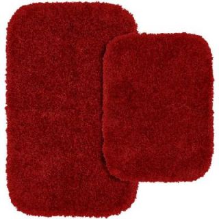Garland Rug Serendipity Chili Pepper Red 21 in. x 34 in. Washable Bathroom 2 Piece Rug Set SER 2pc 04