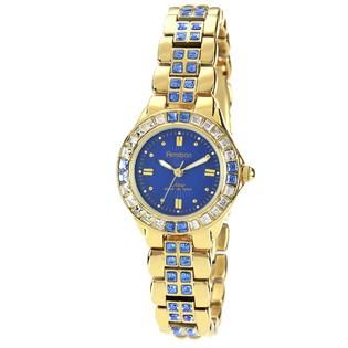 Armitron Ladies Gold Tone Band with Blue Dial and White and Blue