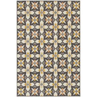 All over Grey/ Gold Cross Panel Area Rug (53 x 76)
