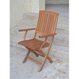 International Caravan Set of 2 Royal Tahiti Folding Wood Patio Chairs