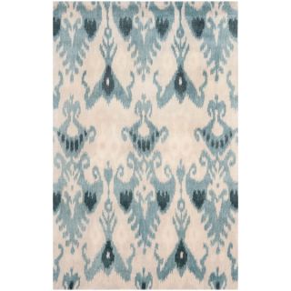 Safavieh Handmade Ikat Silver/ Blue Wool Rug (6 x 9)  