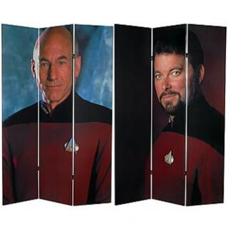 Oriental Furniture 6 ft. Tall Double Sided Star Trek Picard and Riker