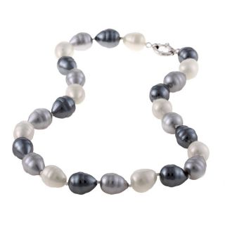 La Preciosa White, Silver and Grey Shell Pearl Necklace  