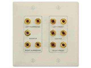 On Q/Legrand 5.1 Surround Sound Home Theater Wallplate, Light Almond (F9004 LA)